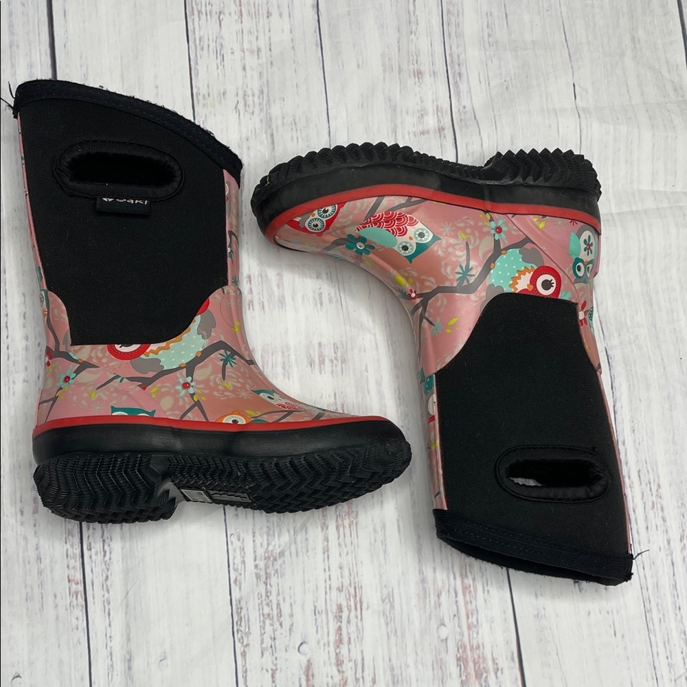 Oaki Kids' Pink and Black Rain Boots